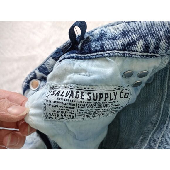 Salvage Chaos Boot Regular Fit Boys 12 Tall Destructed Denim Jeans - Picture 10 of 15